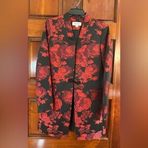 Calvin Klein Jacket NWOT Size 10 Red & Black Frog Closure